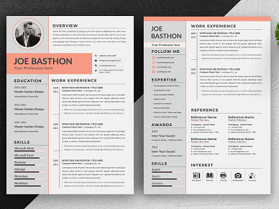 Resume template 2 page resume a4 bundle classic resume clean cv clean resume cover letter education job application job resume minimalist resume modern objective resume resume download resume layout resume template simple student template