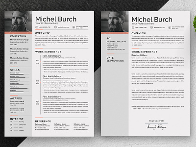 Resume template 2 page resume a4 bundle classic resume clean cv clean resume cover letter education job application job resume minimalist resume modern objective resume resume download resume layout resume template simple student template