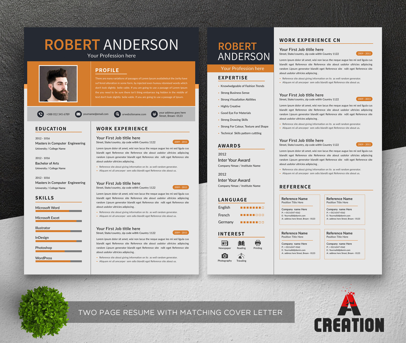 Resume template by Amir Hossain on Dribbble