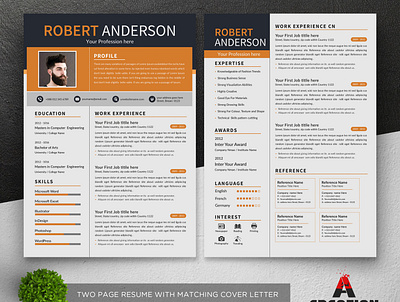 Resume template 2 page resume a4 bundle classic resume clean cv job resume minimalist resume resume resume download resume template