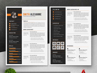 Resume template 2 page resume a4 bundle classic resume clean cv clean resume cover letter education job application job resume minimalist resume modern objective resume resume download resume layout resume template simple student template