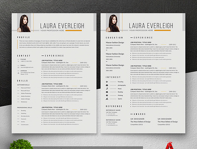 Resume template 2 page resume a4 bundle classic resume clean cv clean resume cover letter education job application job resume minimalist resume modern objective resume resume download resume layout resume template simple student template