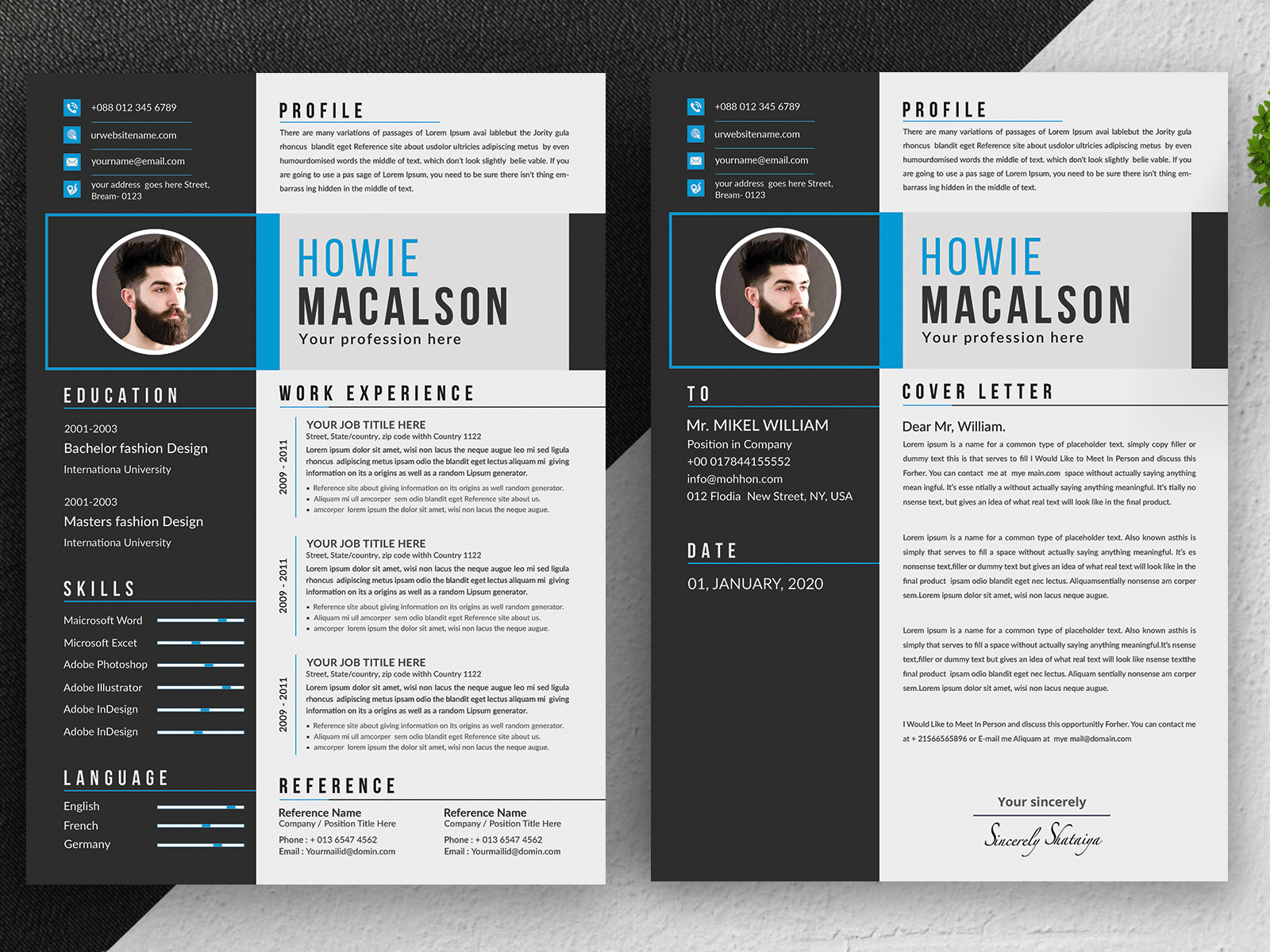 Resume template by Amir Hossain on Dribbble