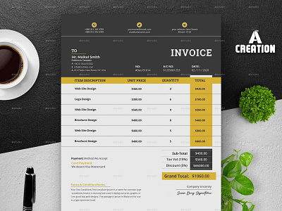 Invoice template illustration invoice invoice design invoice template premium invoice