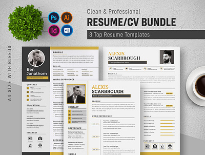 Best Resume Bundle template 2 page resume bundle classic resume clean cv clean resume cover letter job resume resume download