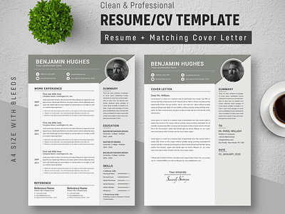 Resume bundle classic resume clean cv clean resume design illustration job resume minimalist resume resume download template