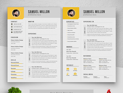 Resume bundle classic resume clean cv clean resume design illustration job resume minimalist resume resume download