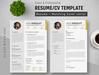Resume Template best resume bundle classic resume clean cv clean resume design education illustration job resume minimalist resume resume resume download resume template