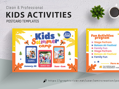 Kids Summer Camp Postcard