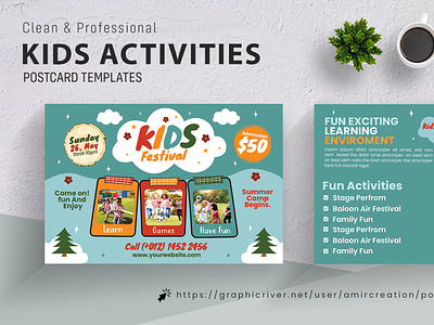 Kids Activities | Kids Festival Postcard