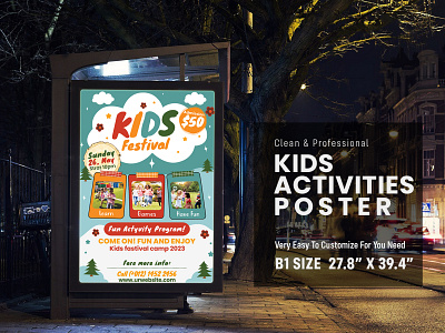 Kids Festival Poster Template invitation