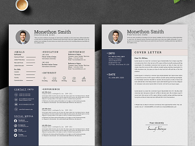 Resume Cv 2 page resume a4 blue bright bundle classic resume clean clean cv clean resume cover letter job resume minimalist resume resume resume download resume layout resume template sample. job application simple template word resume