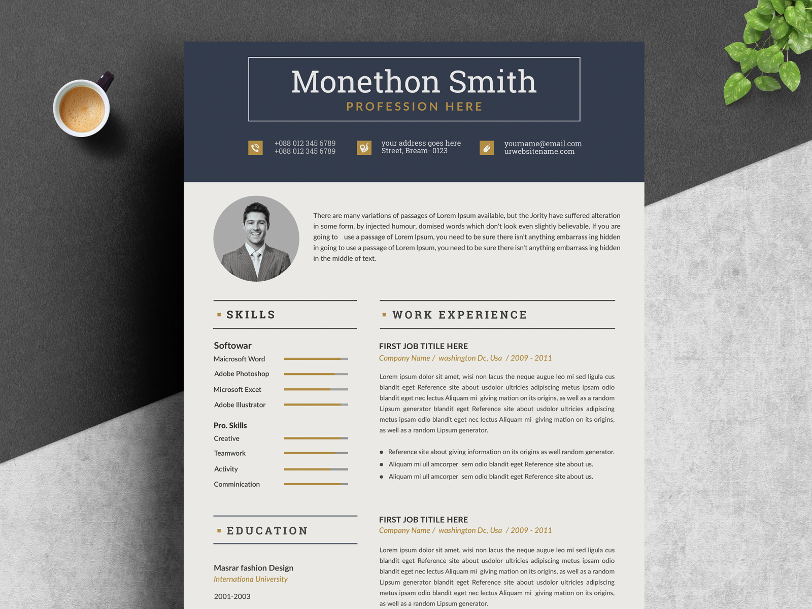 Resume by Amir Hossain on Dribbble