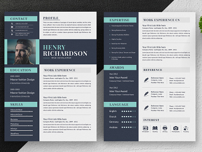 Resume template 2 page resume a4 bundle classic resume clean cv clean resume cover letter job resume minimalist resume modern objective resume resume download resume layout resume template simple template word resume