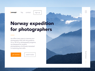 LANDING PAGE — daily UI 003 003 concept daily dailyui dailyui 003 design design web landing landing page concept mountain nordic north norway picture ui ui design ux ux ui uxui web