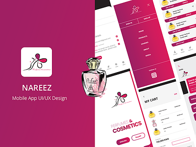 Nareez App animation brand branding design illustrator logo ui ux web website