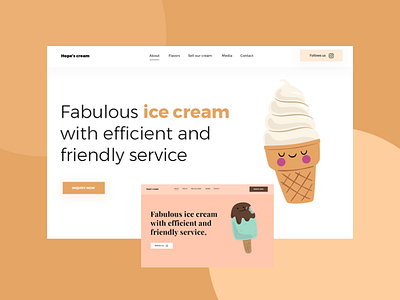 Hope's Cream 2020 trend animation branding creativedesign design graphic design ice cream shop icecream illustrator layout design typography ui uidesign uikit ux uxdesign web webdesign website