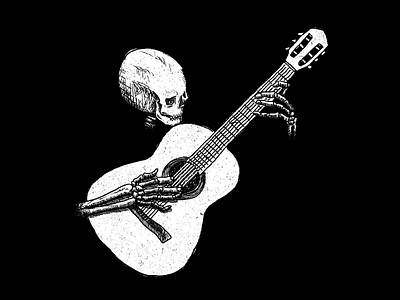 Play me as ong drawing guitar illustration skull