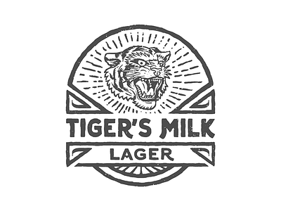 Tiger's Milk beer label craft beer grunge illustration lettering packaging tiger typography