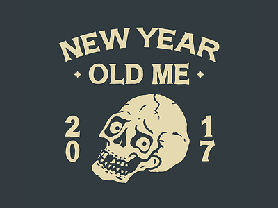 New Year apparel illustration lettering skull tshirt typography