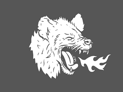 Hyena work in progress animal flames hyena illustration tattoo