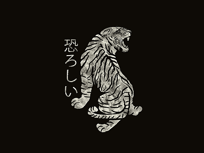 Power apparel grunge illustration power tattoo tiger tshirt