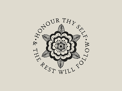 Honour apparel flower grunge illustration lettering tattoo tshirt
