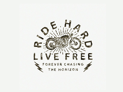 Ride Hard & Live Free cafe racer illustration ink lettering merch sketch tshirt