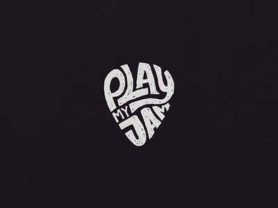 Play my Jam guitar hand lettering illustration jamming lettering plectrum