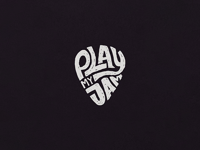 Play my Jam guitar hand lettering illustration jamming lettering plectrum