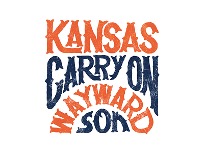 Kansas band hand lettering illustration kansas lettering merch tshirt typography