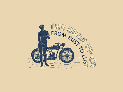 Rust to Lust cafe racer hand lettering illustration lettering merch naked tshirt typography