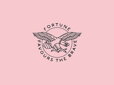 Fortune badge eagle illustration lettering vector