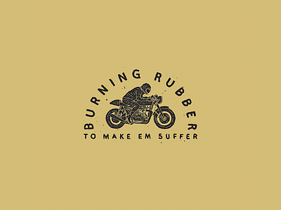 Burning Rubber cafe racer hand lettering illustration lettering