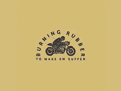 Burning Rubber cafe racer hand lettering illustration lettering