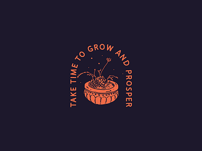 Grow & Prosper 1. apparel badges brand hand lettering identity illustration lettering logo packaging tshirt