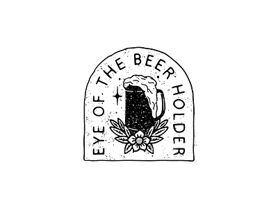 Beer holder beer hand lettering illustration lettering patch sticker