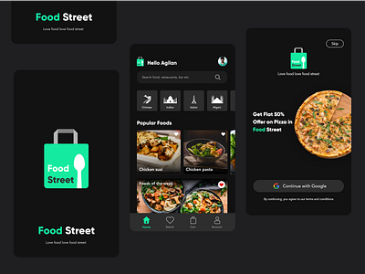 Food Street - Food delivery app in Black theme