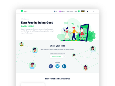 Referral UI Design clean design flat icon illustrator minimal ui ux web website