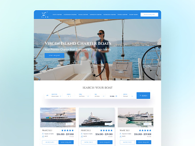 Yachts Charter Homepage boat design figma flat listing luxury minimal search typography ui ux web yacht
