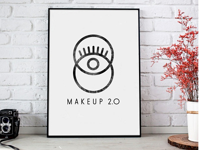 Makeup 2.O Logo Mockup design logo minimal procreate typography vector