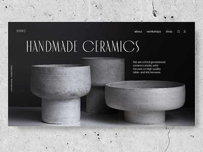 ceramics e-commerce store hero concept