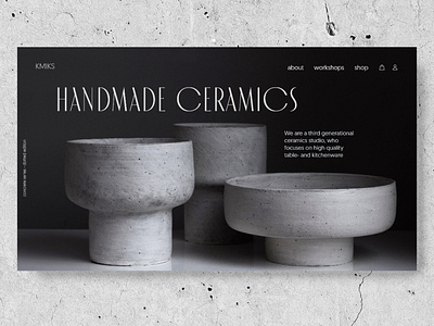 ceramics e-commerce store hero concept black white blackandwhite ceramics clean ui landingpage minimal typo typogaphy ui ui concept ui design uidesign web design