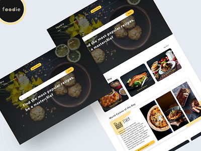 Foodie Landing Page Concept Design app branding concept concept design design desktop food landing page logo recipe ui uidesign uiux ux website website concept website design
