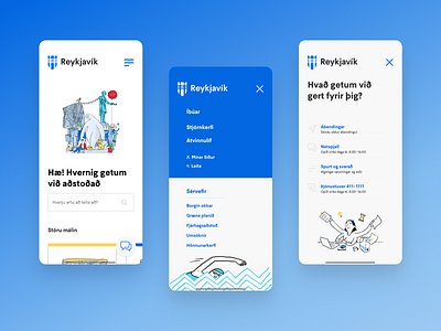 Mobile menu á Reykjavik.is menu mobile ui