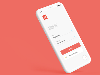 Daily UI #01 - Sign up clean iphone 10 mobile sign up ui elements