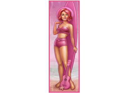 Pink Surf Girl art artwork design illustration slot design symbol