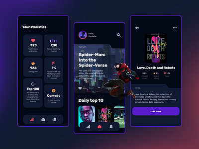 Concept - Movie and Series Review App app design flat icon mobile movie review series ui ux web