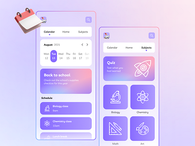 Management of daily schedules for students app calendar management mobile school student subject ui ux