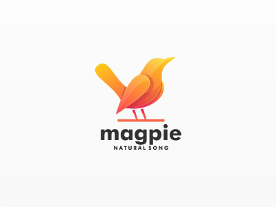 Magpie animal awesome bird colorful design gradient icon illustration logo magpie memorable modern simple vector